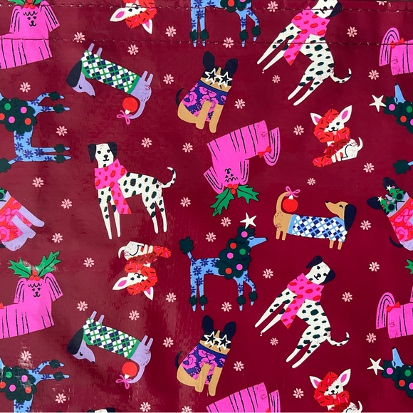 🐾 VERA BRADLEY Holiday Hound Dogs Reusable Tote Bag - Picture 3 of 4